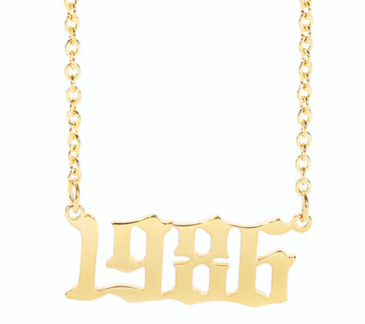 Prime & Pure 9K Yellow Gold Birthyear Necklace 1986