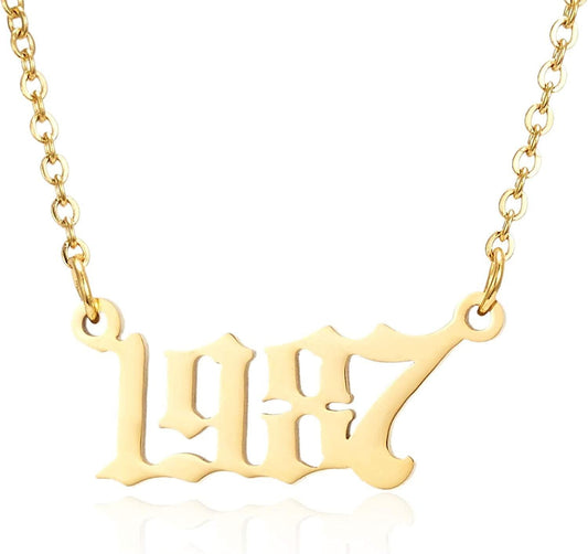 Prime & Pure 9K Yellow Gold Birthyear Necklace 1987