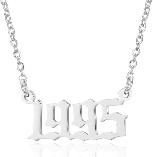 Prime & Pure Sterling Silver Birthyear Necklace 1995