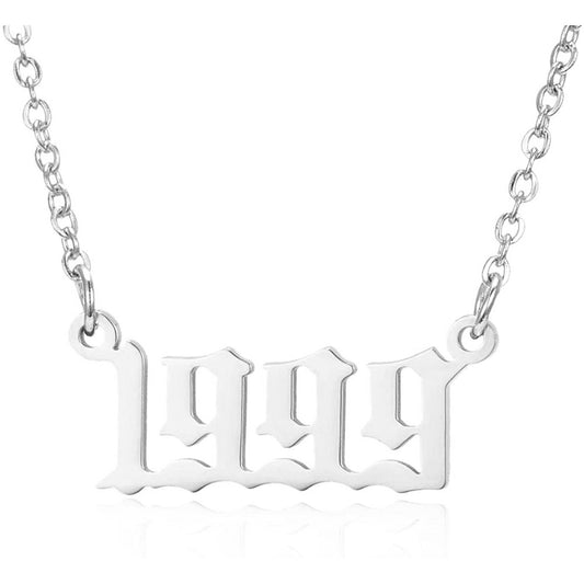 Prime & Pure Sterling Silver Birthyear Necklace 1999
