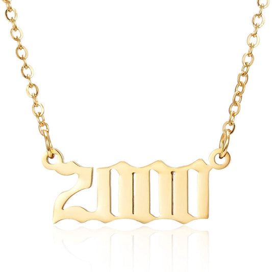 Prime & Pure 9K Yellow Gold Birthyear Necklace 2000