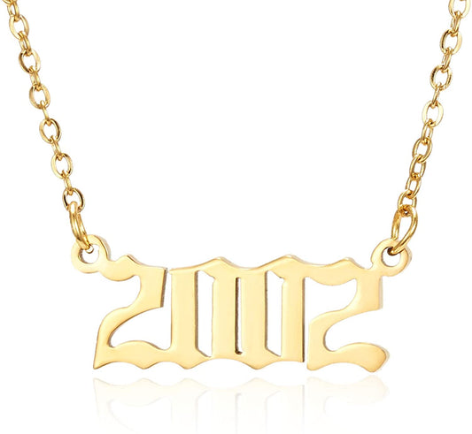 Prime & Pure 9K Yellow Gold Birthyear Necklace 2002