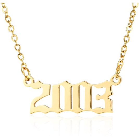 Prime & Pure 9K Yellow Gold Birthyear Necklace 2003