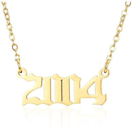 Prime & Pure 9K Yellow Gold Birthyear Necklace 2004
