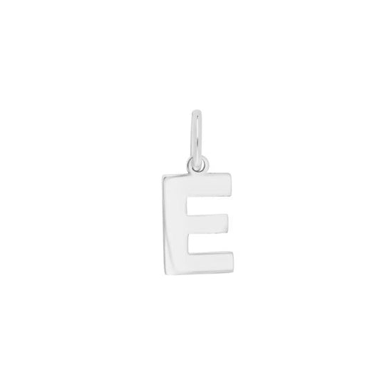 Prime & Pure Sterling Silver Initial Pendant Letter E