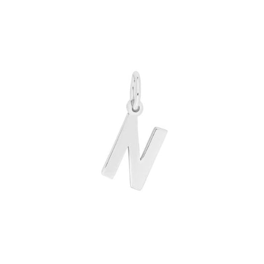 Prime & Pure 9K White Gold Initial Pendant Letter N