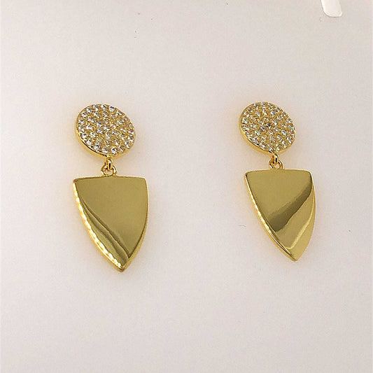 Gold Plated Zirconia Silver Earrings