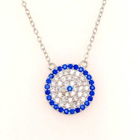 Blue zircon stones Silver Circle