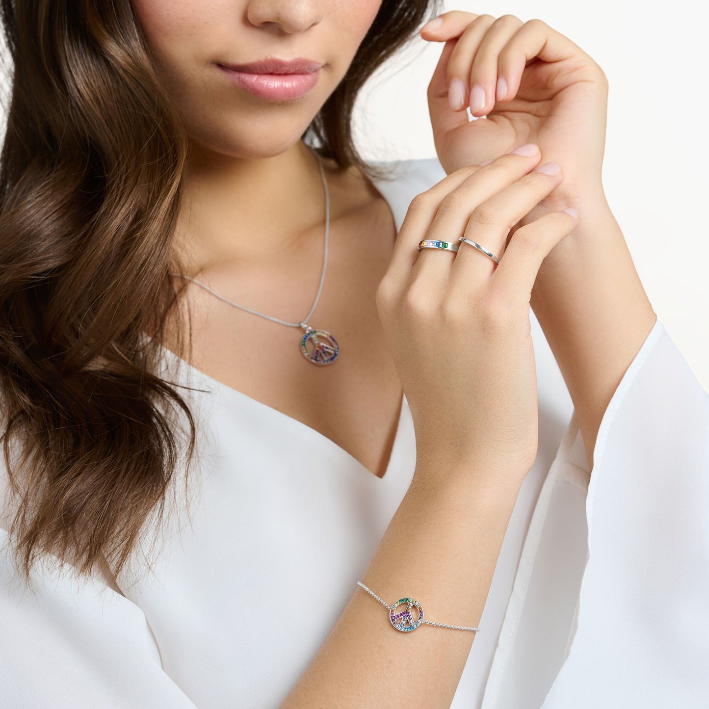 THOMAS SABO Blackened Silver Bracelet with Peace Sign
