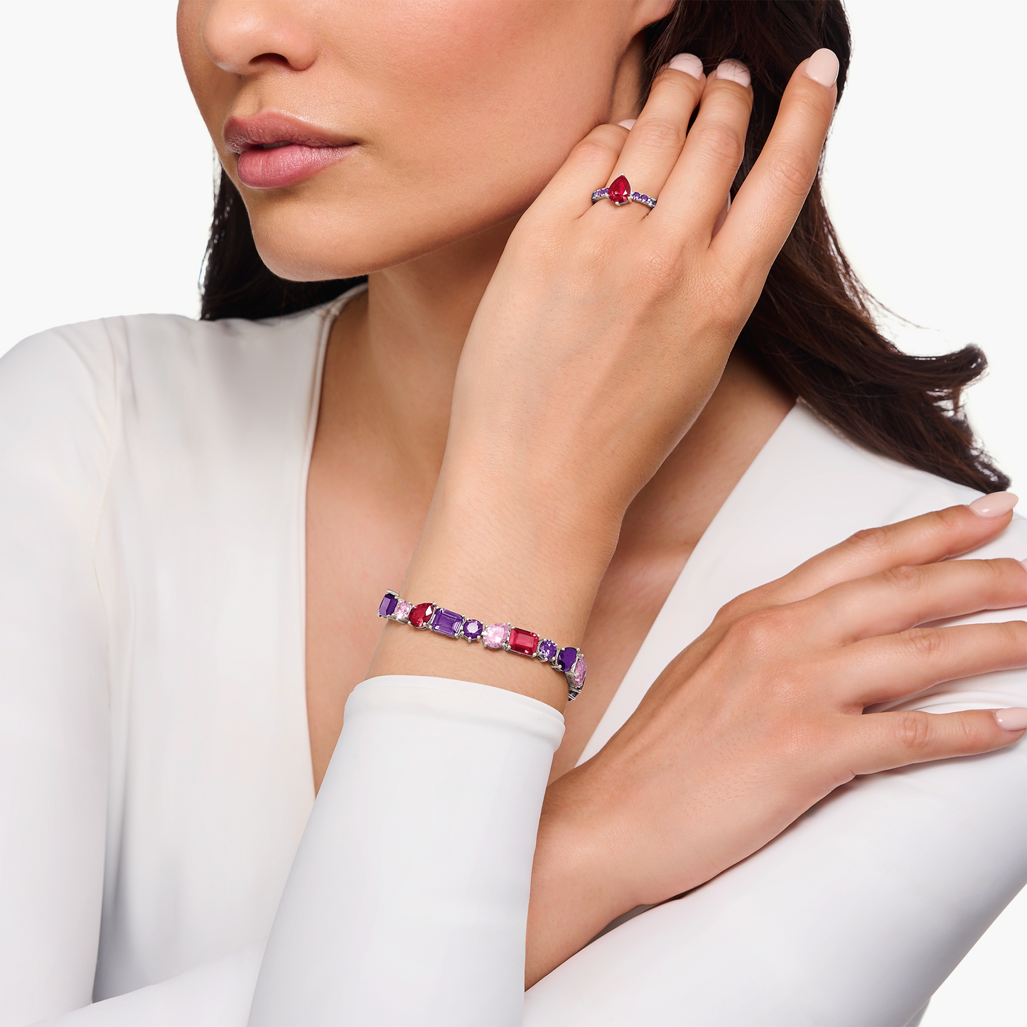 THOMAS SABO Heritage Glam Tennis Bracelet with Colourful Stones