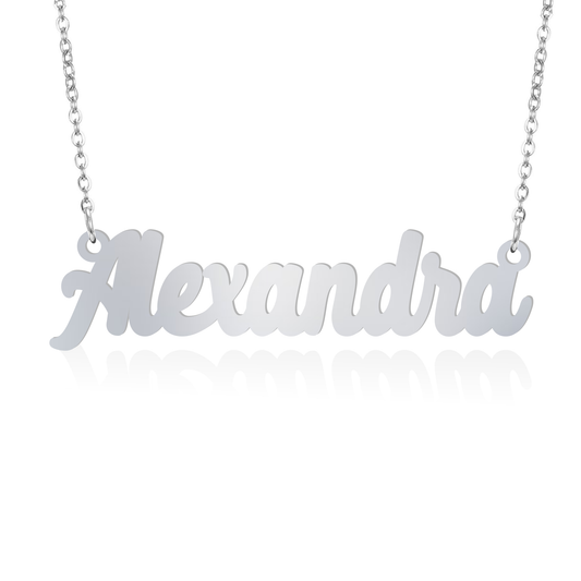 Prime & Pure 9K White Gold Name Necklace Alexandra