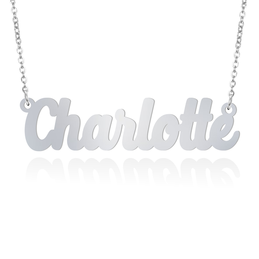 Prime & Pure 9K White Gold Name Necklace Charlotte