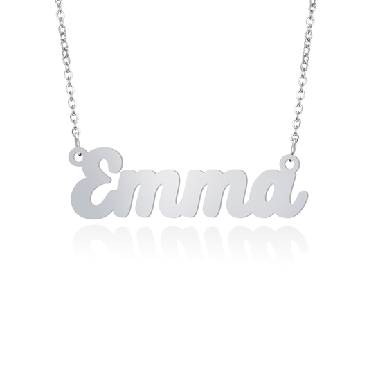 Prime & Pure 9K White Gold Name Necklace Emma