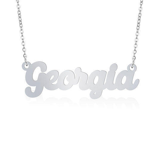 Prime & Pure 9K White Gold Name Necklace Georgia