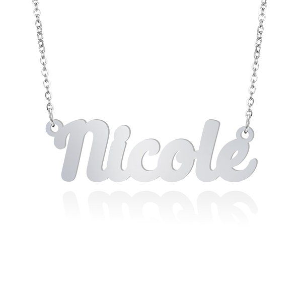 Prime & Pure 9K White Gold Name Necklace Nicole