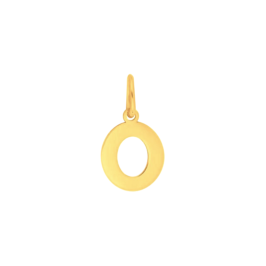 Prime & Pure 9K Yellow Gold Initial Pendant Letter O