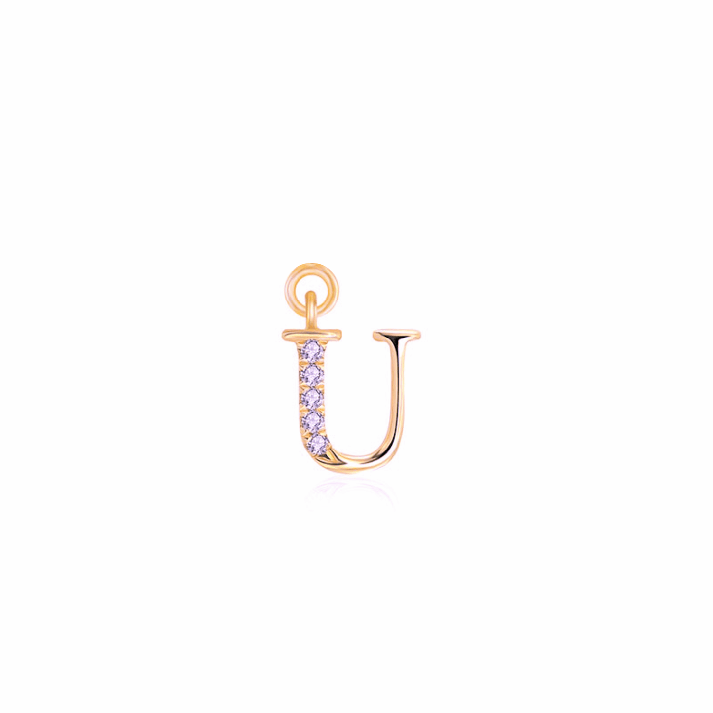 Iced Letter " U " Pendant