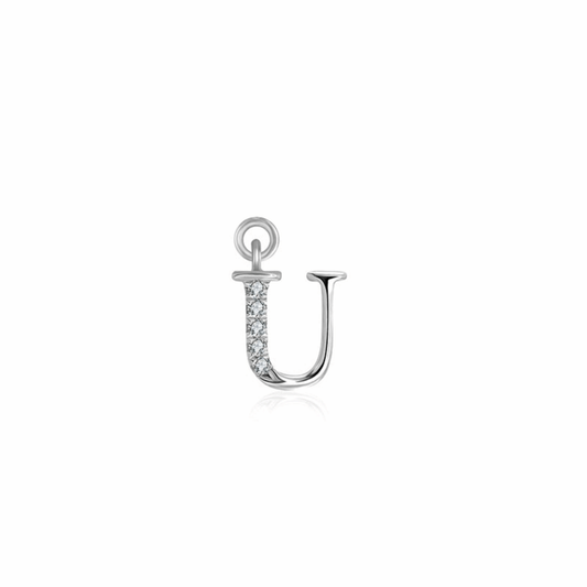 Iced Letter " U " Pendant
