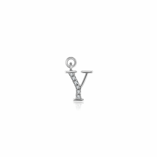 Iced Letter " Y " Pendant