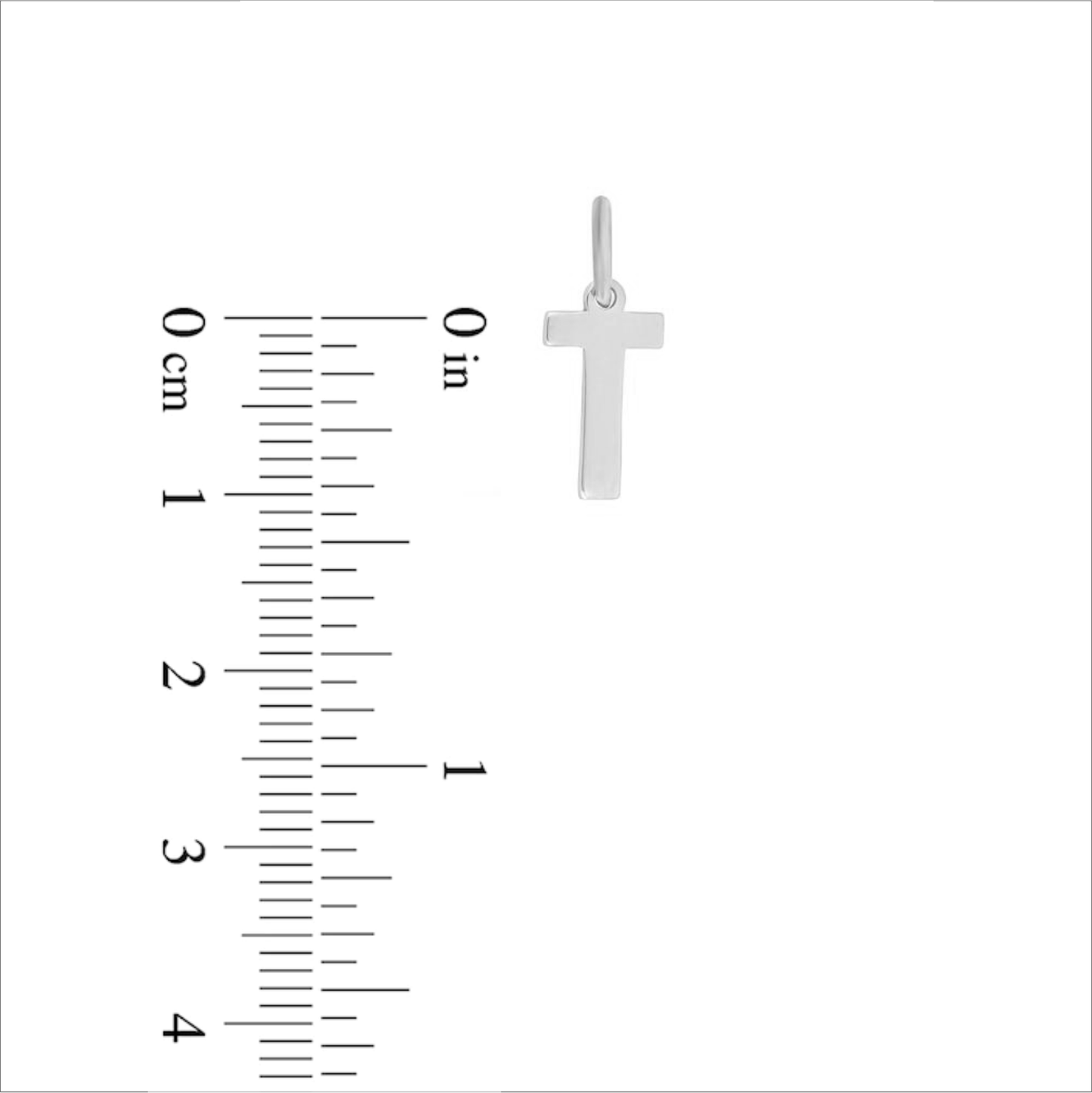 Prime & Pure Sterling Silver Initial Pendant Letter T