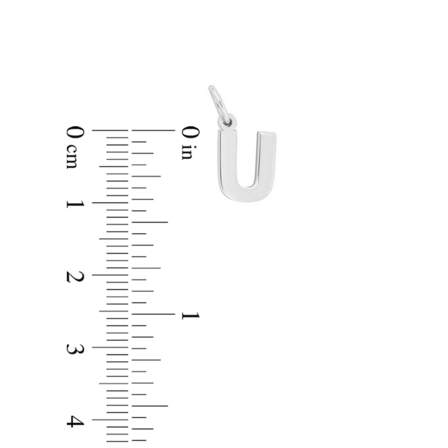 Prime & Pure Sterling Silver Initial Pendant Letter U