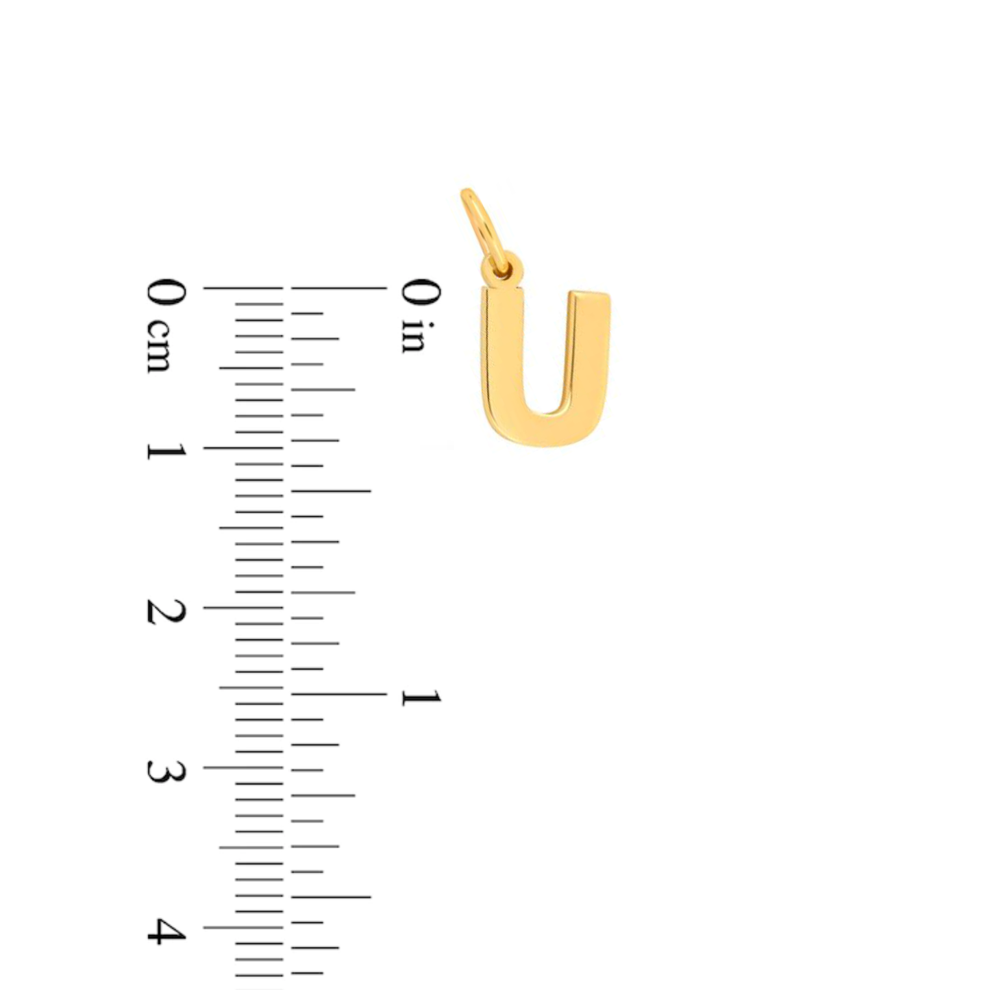 Prime & Pure 9K Yellow Gold Initial Pendant Letter U