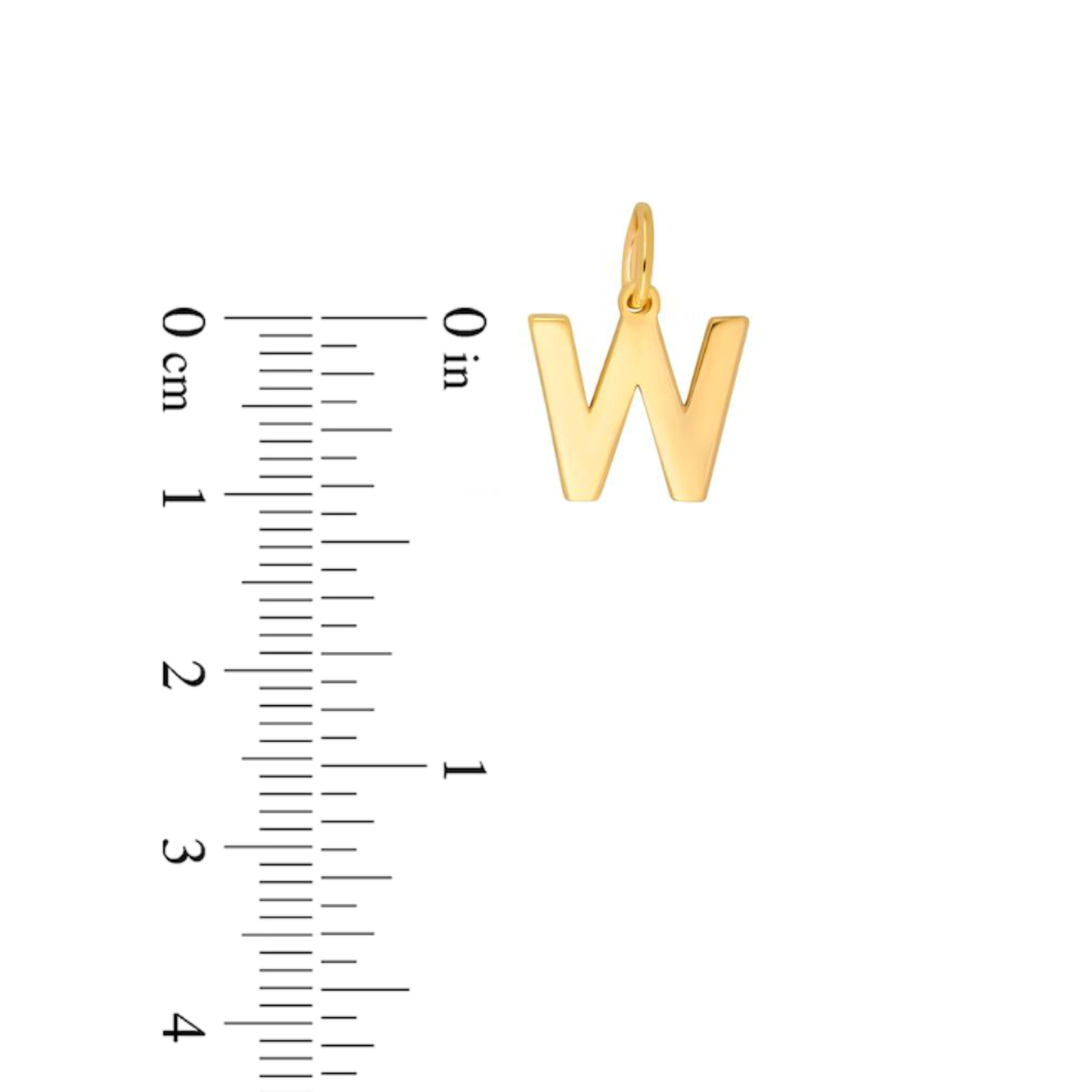 Prime & Pure 9K Yellow Gold Initial Pendant Letter W