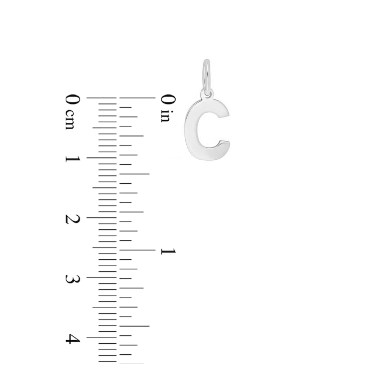 Prime & Pure 9K White Gold Initial Pendant Letter C