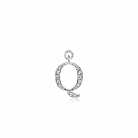 Iced Letter " Q " Pendant