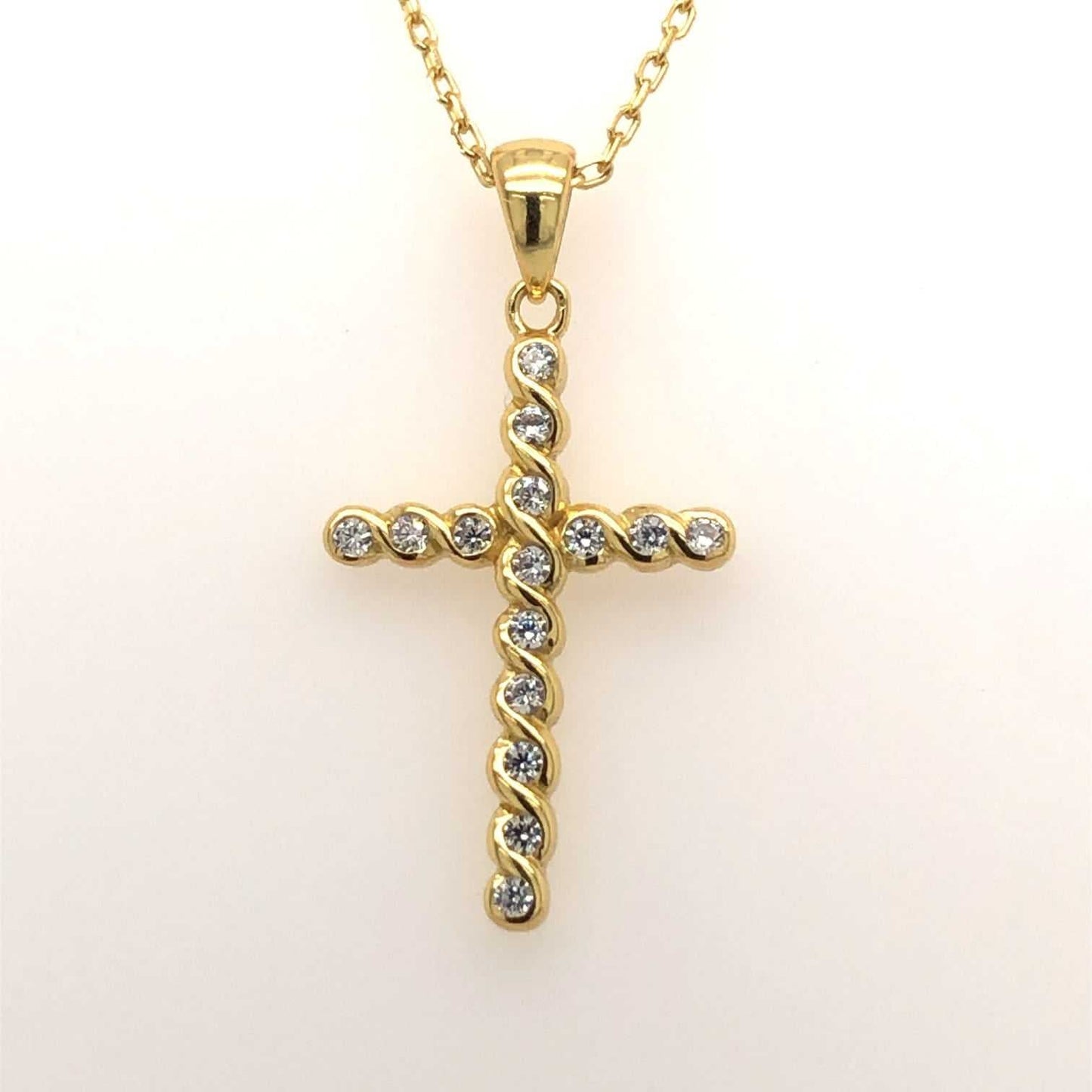 Gold Plated Zirconia Cross