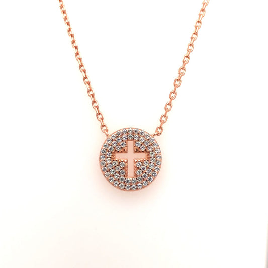 Cross in Zirconia Circle