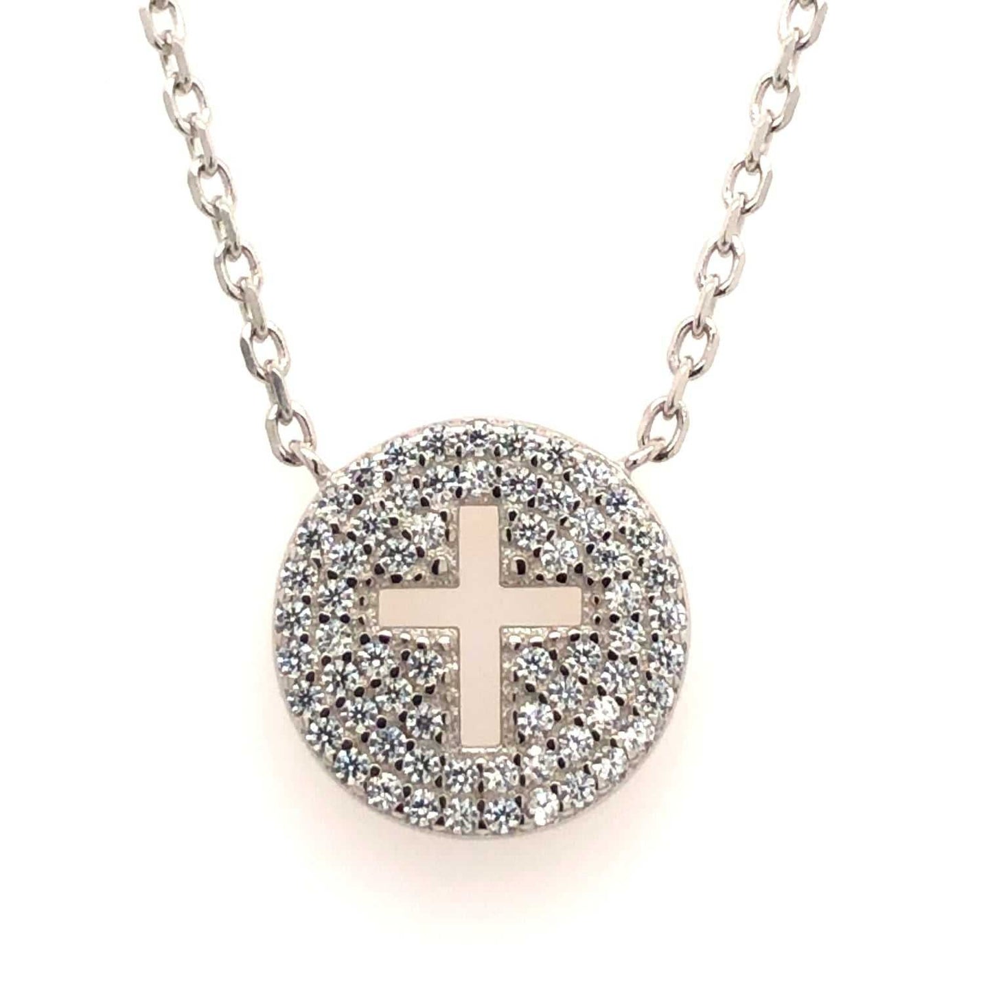 Cross in Zirconia Circle