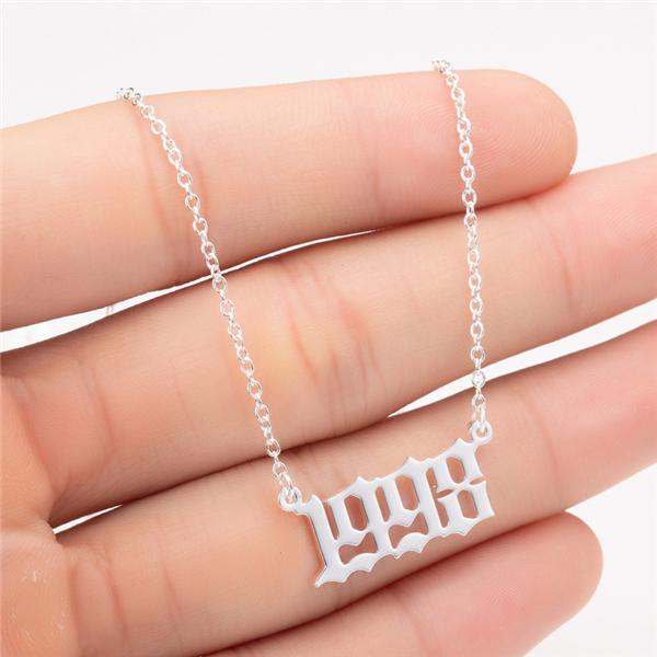 Prime & Pure Sterling Silver Birthyear Necklace 1998