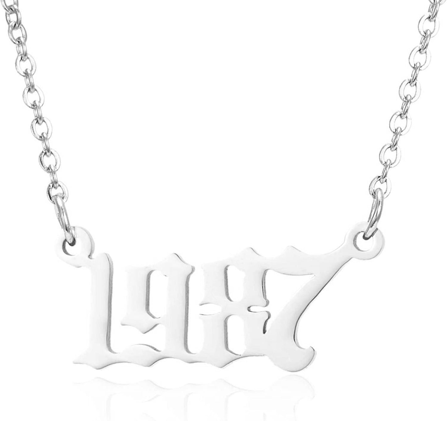 Prime & Pure 9K White Gold Birthyear Necklace 1987