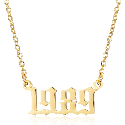 Prime & Pure 9K Yellow Gold Birthyear Necklace 1989
