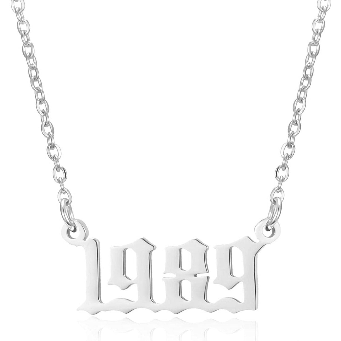 Prime & Pure Sterling Silver Birthyear Necklace 1989