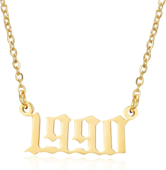 Prime & Pure 9K Yellow Gold Birthyear Necklace 1990