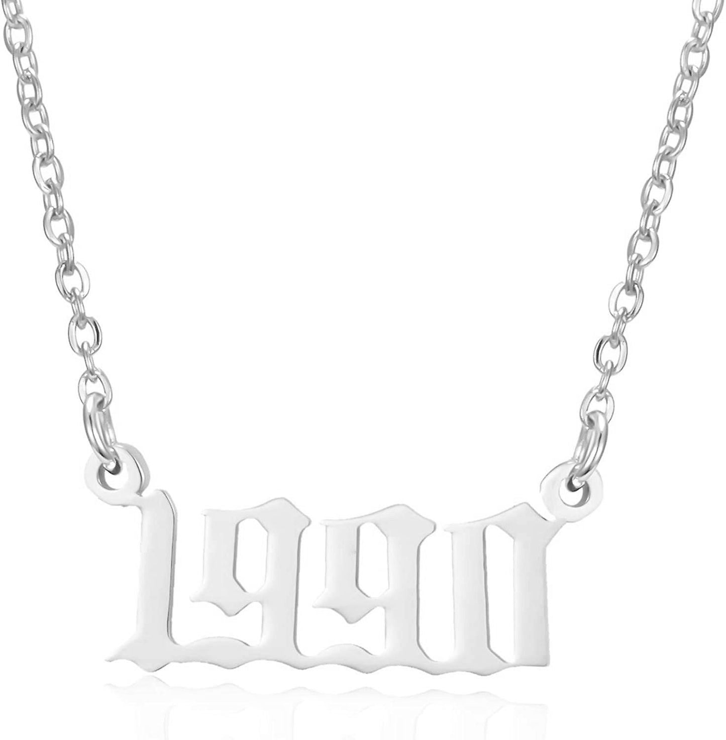 Prime & Pure 9K White Gold Birthyear Necklace 1990