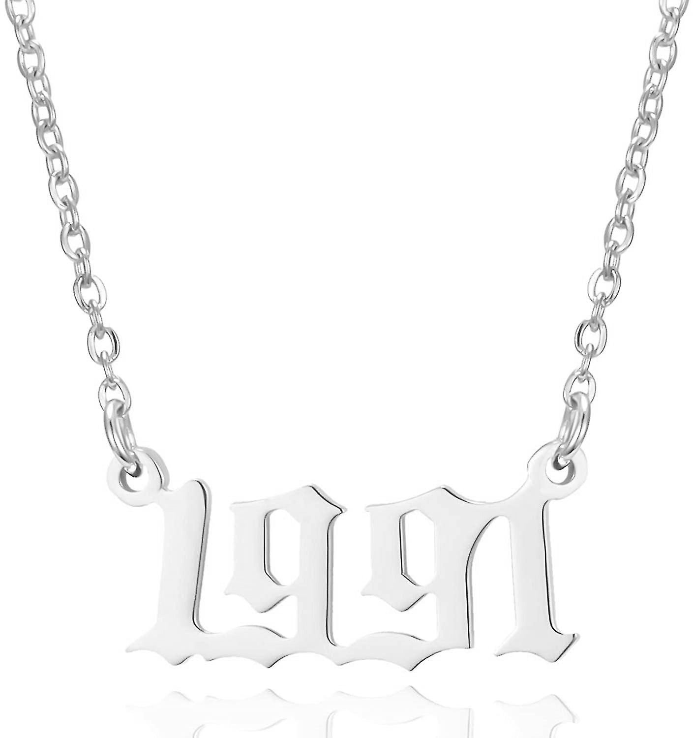 Prime & Pure 9K White Gold Birthyear Necklace 1991