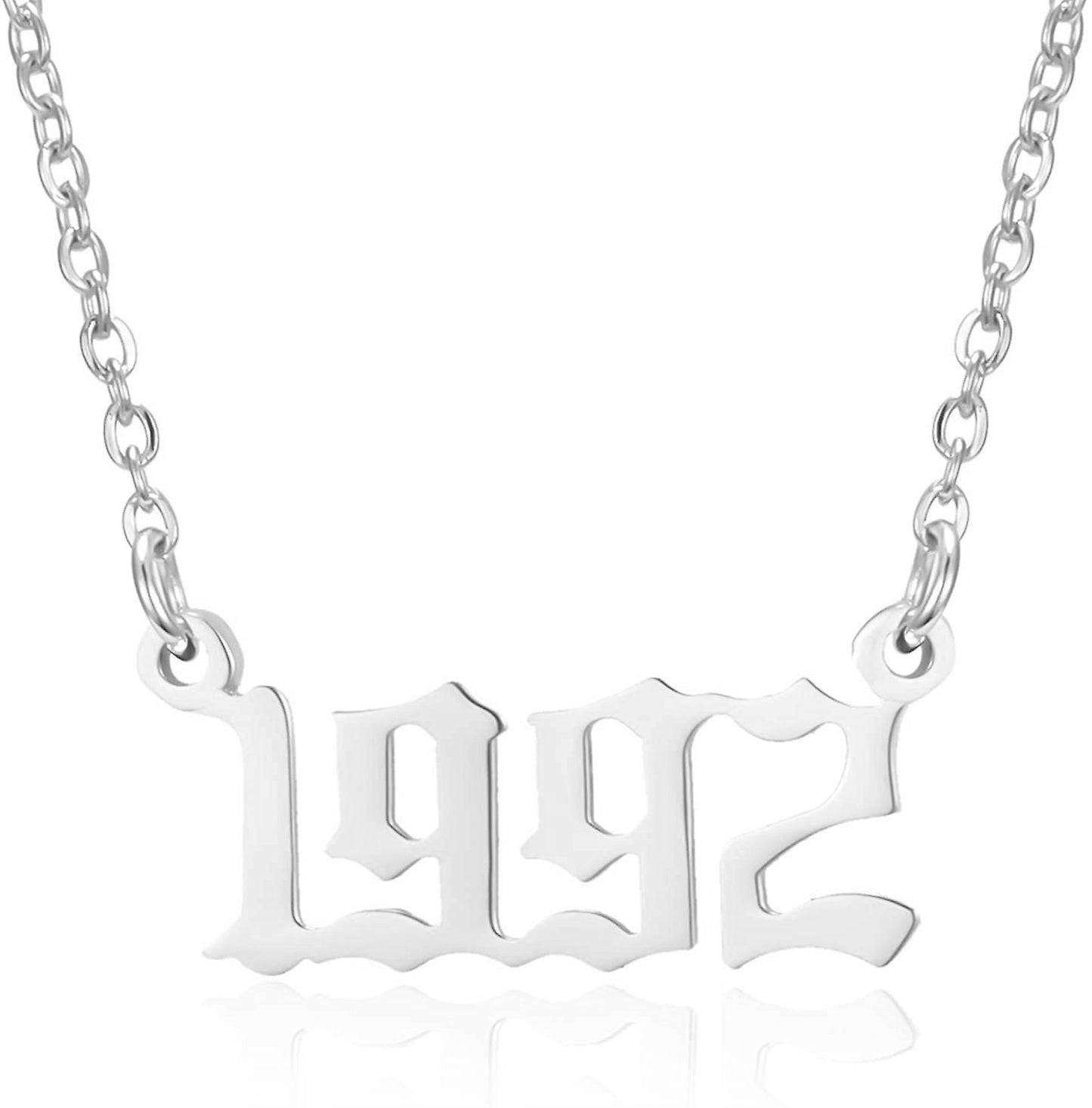 Prime & Pure Sterling Silver Birthyear Necklace 1992