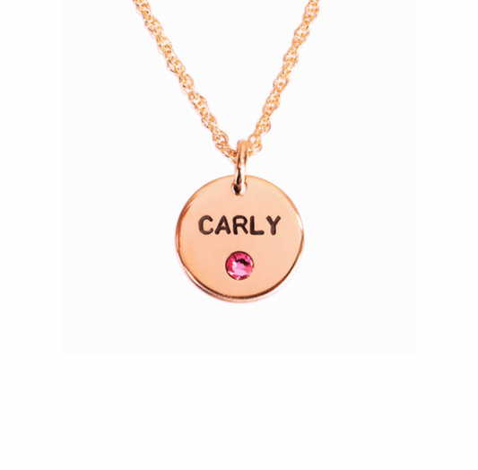 Circle Name Birthstones Necklace