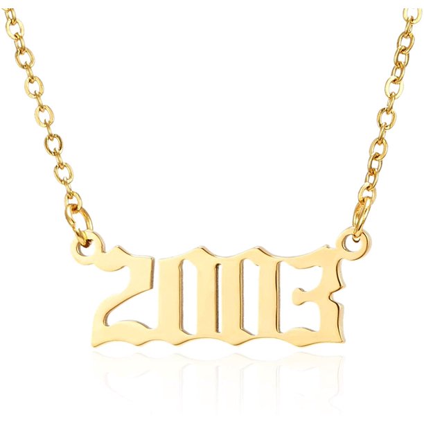 Prime & Pure 9K Yellow Gold Birthyear Necklace 2003