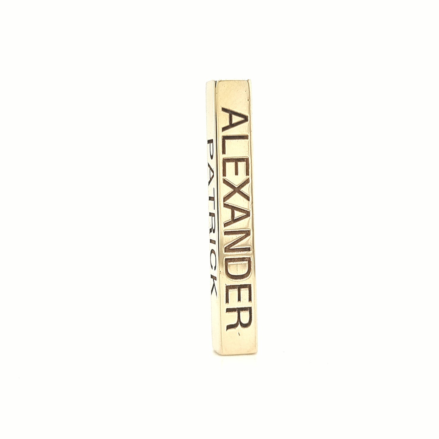 Horizontal 4 Sided Bar Gold Necklace