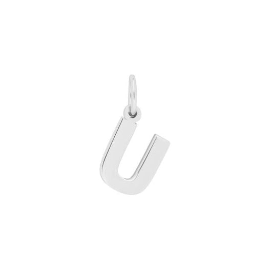 Prime & Pure Sterling Silver Initial Pendant Letter U