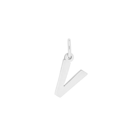 Prime & Pure Sterling Silver Initial Pendant Letter V