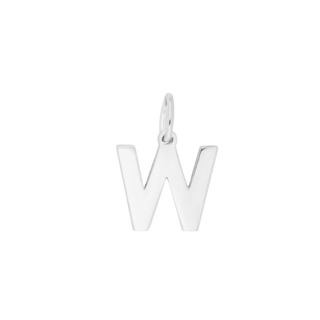 Prime & Pure Sterling Silver Initial Pendant Letter W