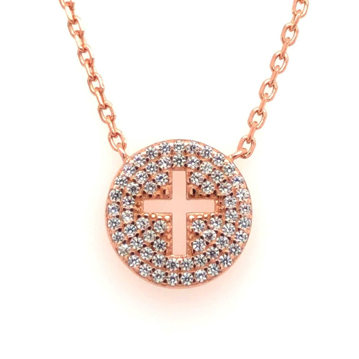 Cross in Zirconia Circle