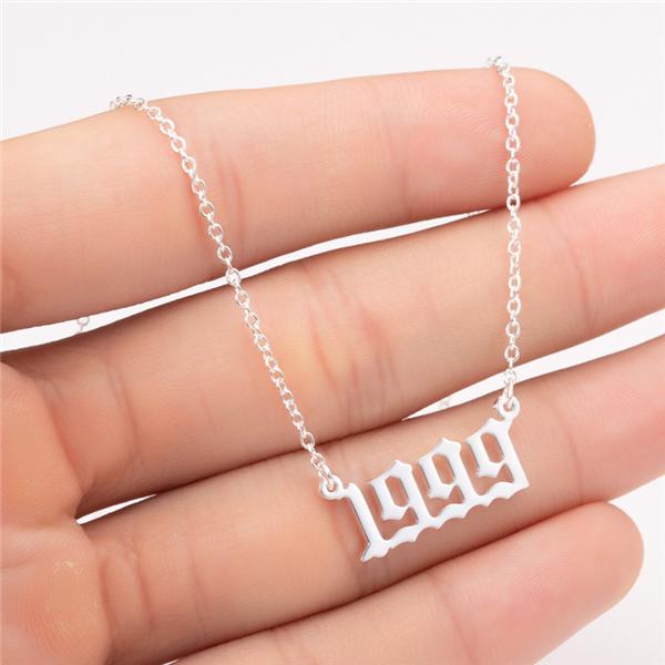 Prime & Pure 9K White Gold Birthyear Necklace 1999