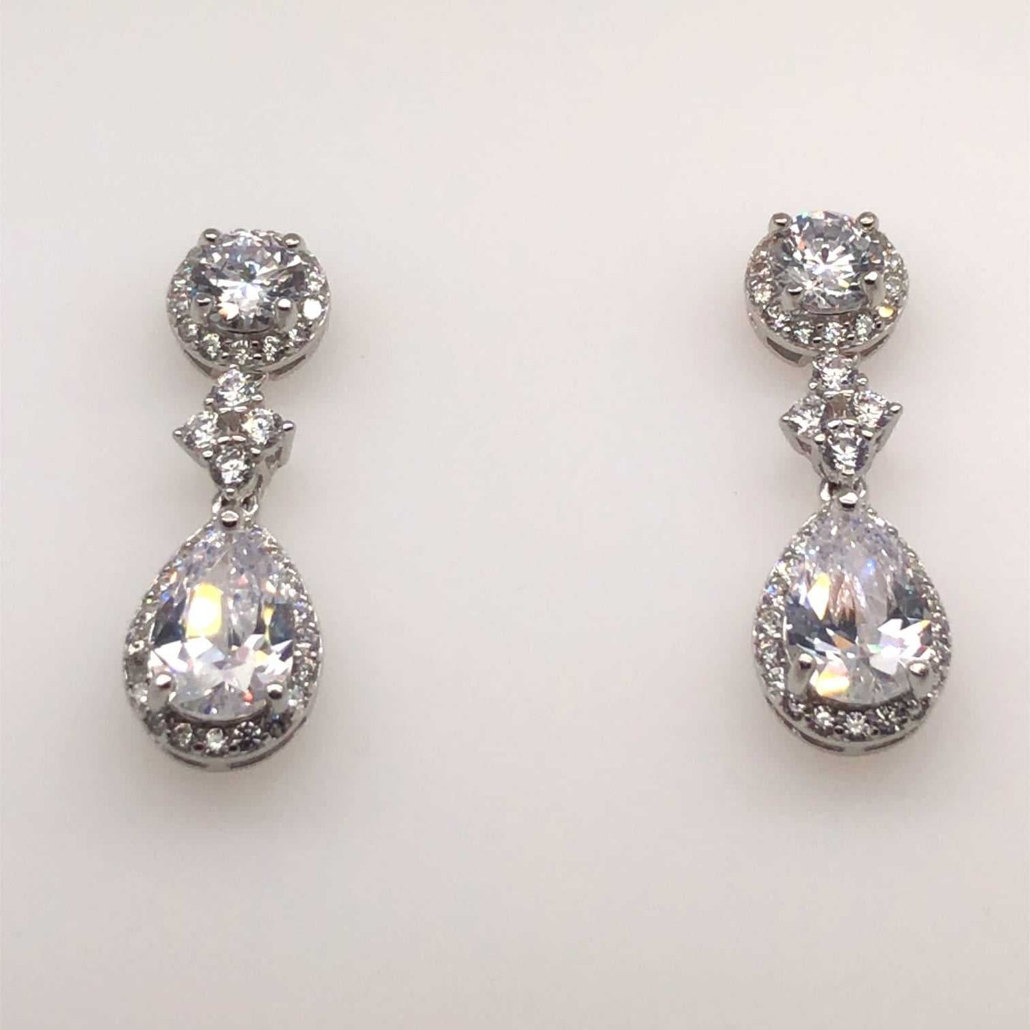 Classy Zirconia Silver Earrings