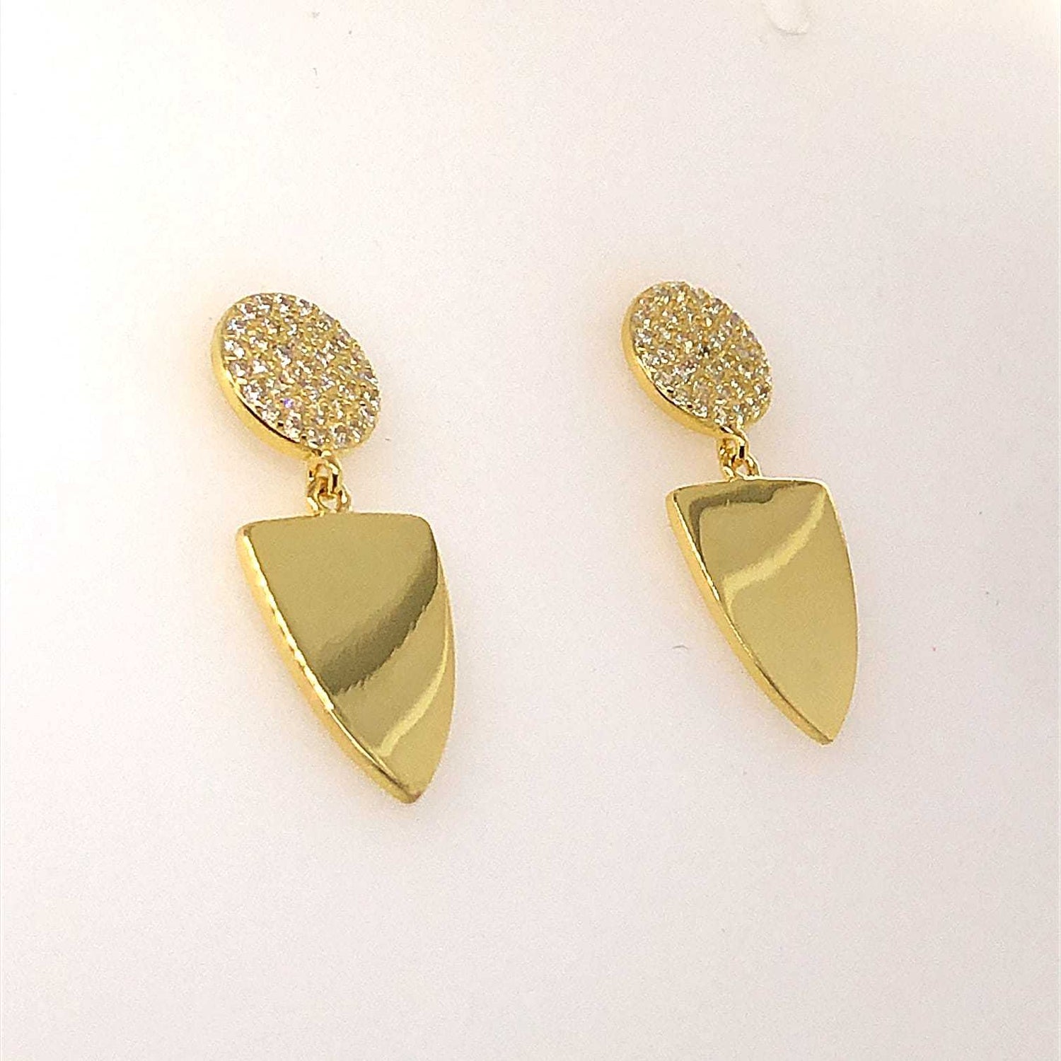 Gold Plated Zirconia Silver Earrings